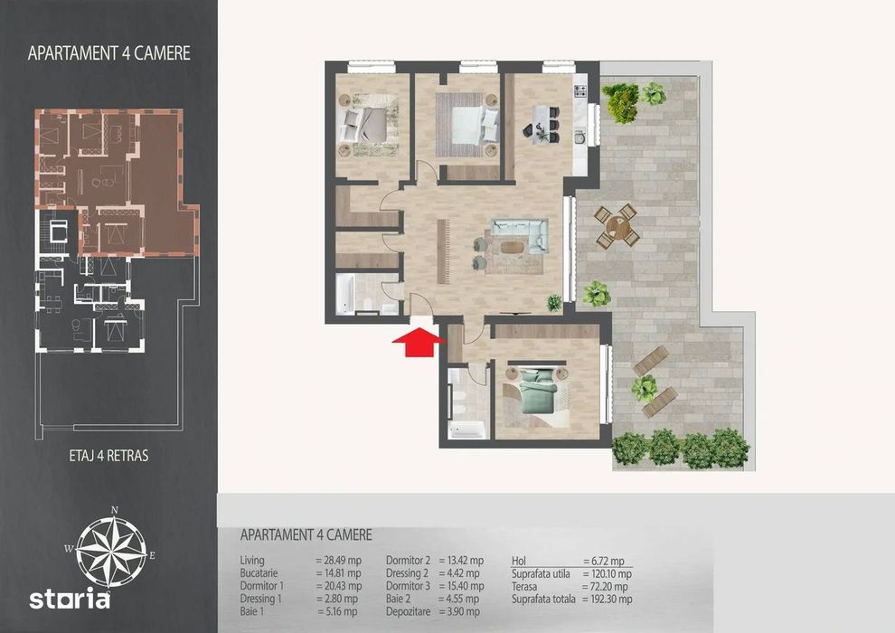 Direct Dezvoltator - Apartament 4 Camere cu Terasa - Metrou — fotografia 3