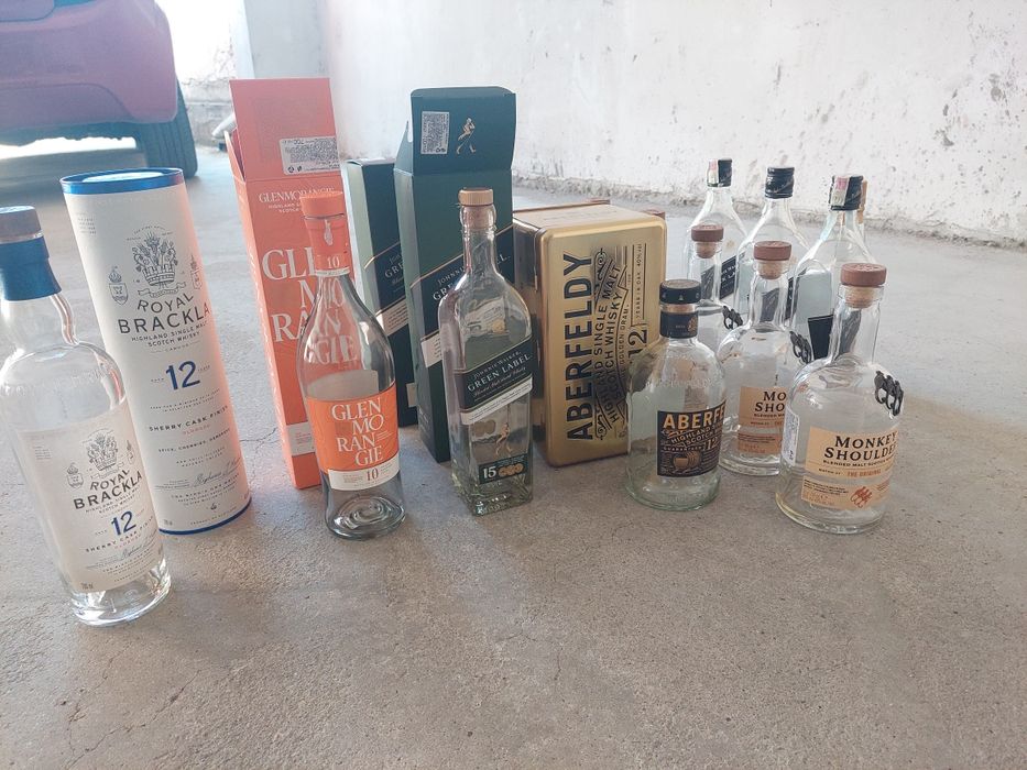 Johnnie Walker Green Black Monkey Shoulder Празни Бутилки Скоч Уиски