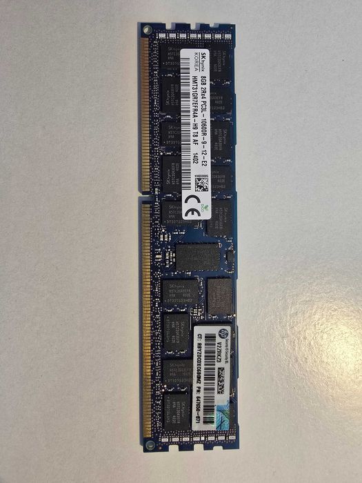 Сървърна RAM ,марка-"HP" 8Gb, register ECC, PC3L, 10600R