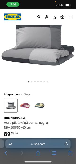 Husa pilota si fata de perna 150x200cm Ikea