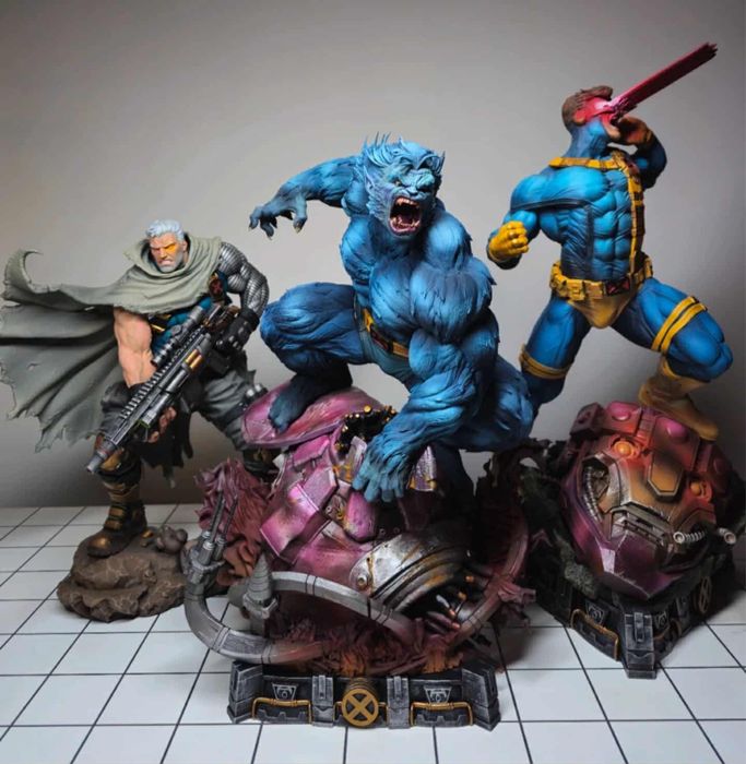 X Men, print 3D, Cable, Beast, Cyclops ( nu sideshow / hot  toys )