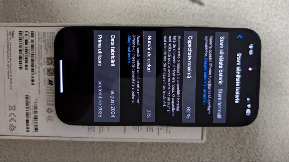 Vand schimb Iphone 15, 92% baterie, garantie 2027, impecabil.