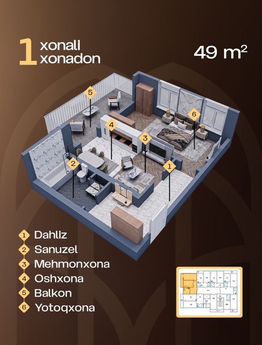 Yangi Qoyliq-2 loyihasidan katlavan narhda honadonlar