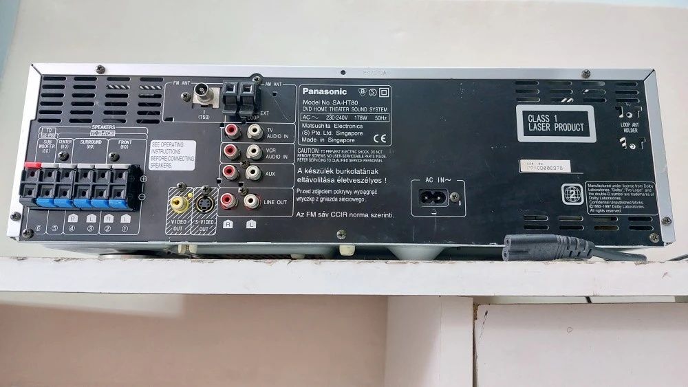 Panasonic SA-HT80 Home Theater System CD DVD Changer 5.1 Channel Audio Video AVR