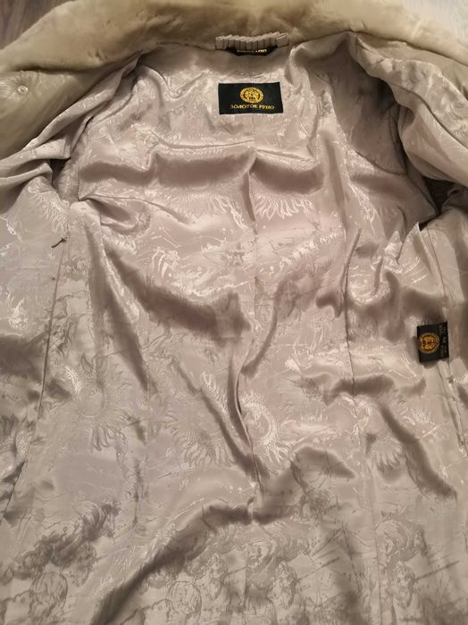 Шуба мутоновая серая