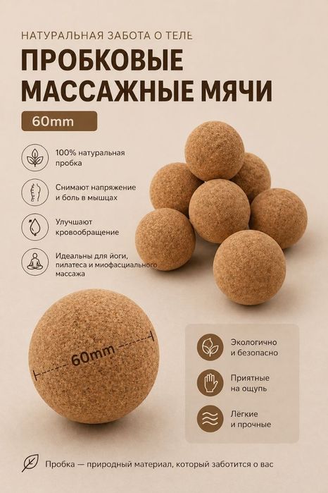 Пробковые массажные мячики