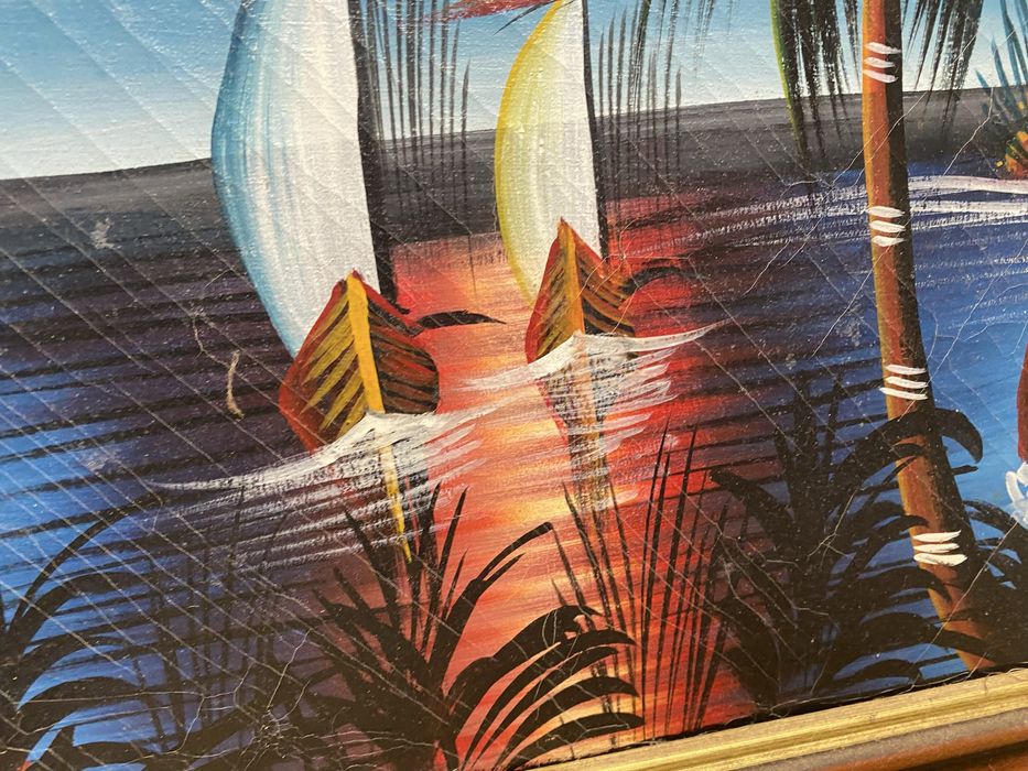 Стара френска картина маслено платно