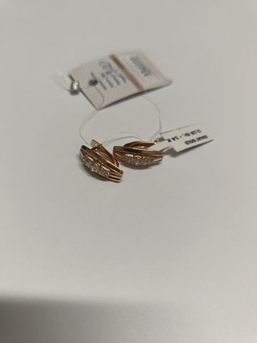 Серьги золотые 3.2гр 585пробы