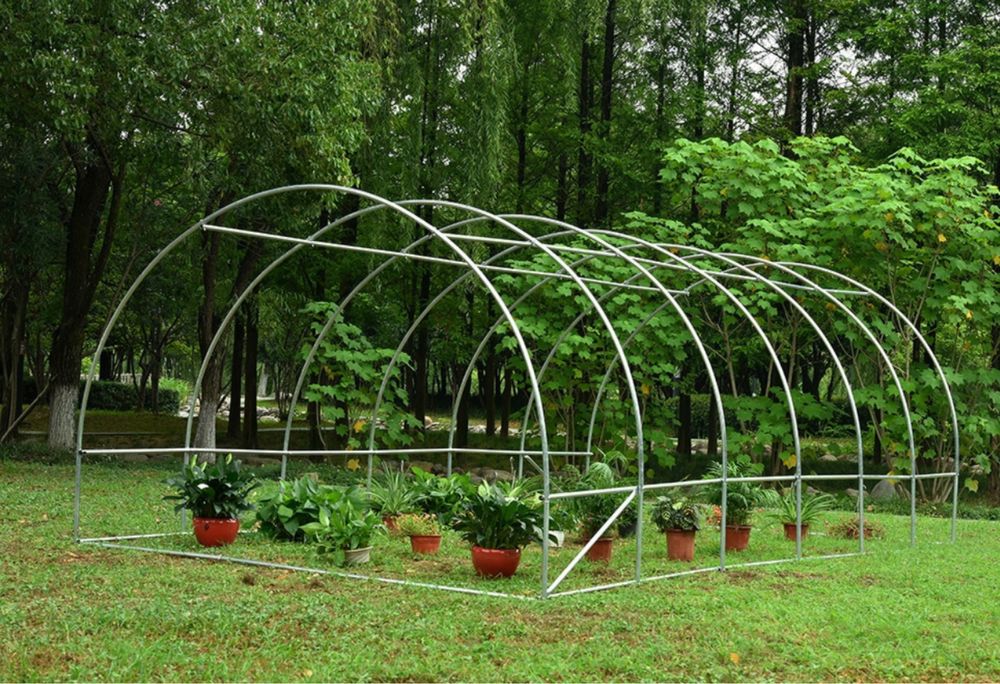 Градинска оранжерия с метална конструкция 6х3х2м, за зеленчуци, зелена