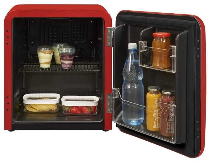 Хладилник мини бар Exquisit 48л, Ретро дизайн, 103 kWh/година, Червен