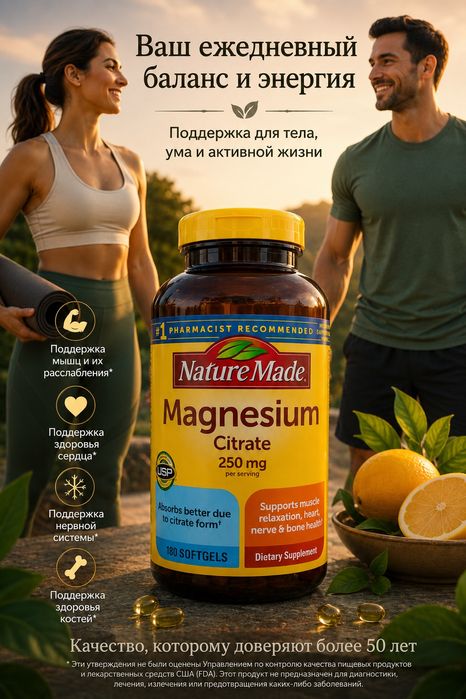 Цитрат магния  Magnesium Citrate 250 мг 180 капсул