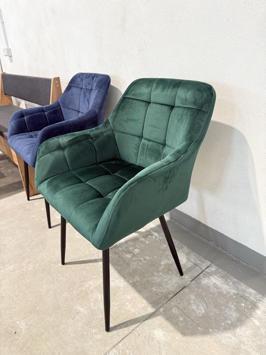 Scaune dining din catifea-set 4 bucati(2 albastre+2 verzi) sau set 2