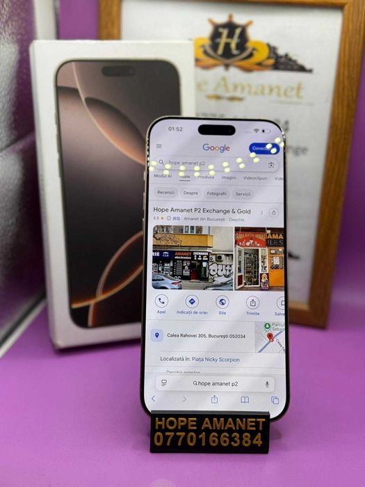 HOPE AMANET P2 - Iphone 16 Pro Max / 256GB / Baterie 100% / 68 Cicluri