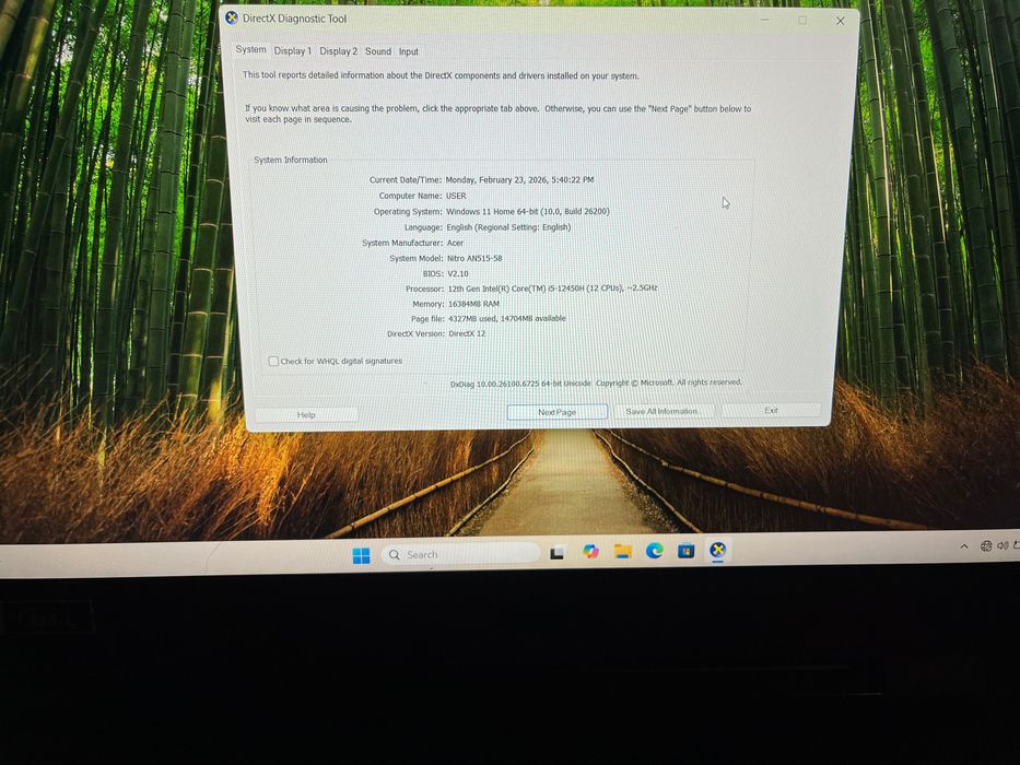 Laptop gaming acer AN515-58