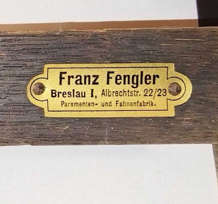 Античен посребрен немски католически кръст Franz Fengler, Breslau