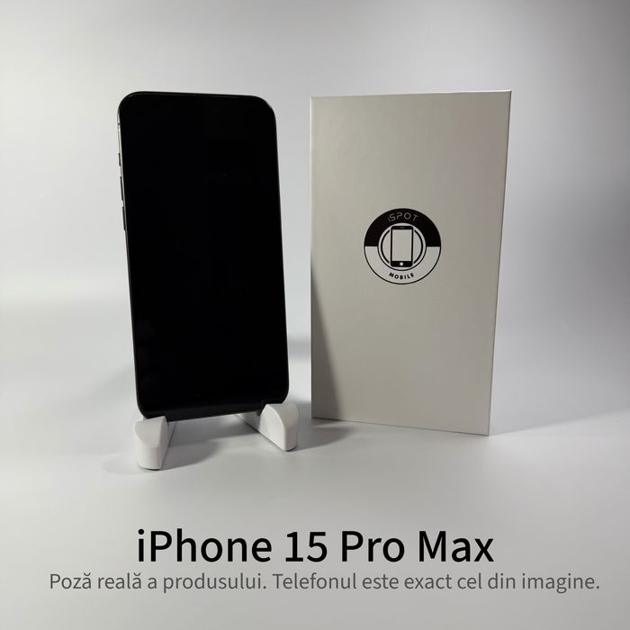 ispotmobile.ro  iPhone 15 Pro Max black 256 gb ! •Garantie 2 ani•+ cadou