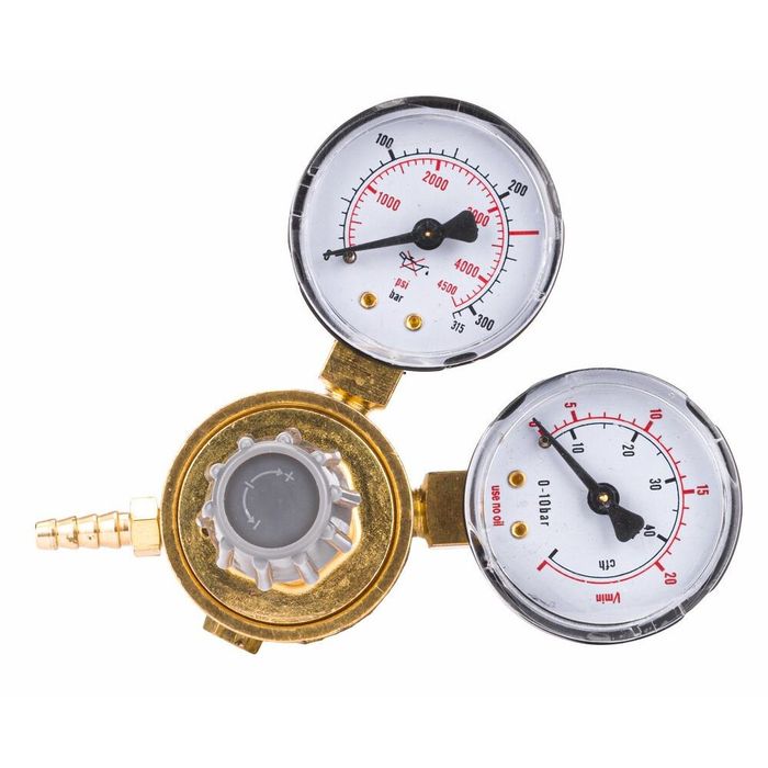 Reductor de presiune cu 2 manometre, ceas regulator Co2 argon dioxid