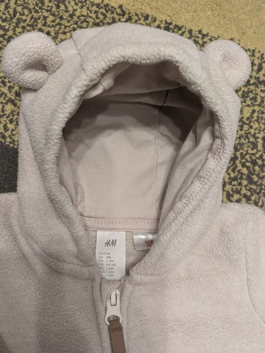 Salopeta fleece cu gluga H&M 56 cm