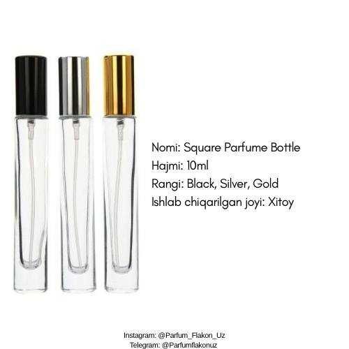 Parfyum flakon, Paryum idishi, Atomayzer, Kvadrat 10ml