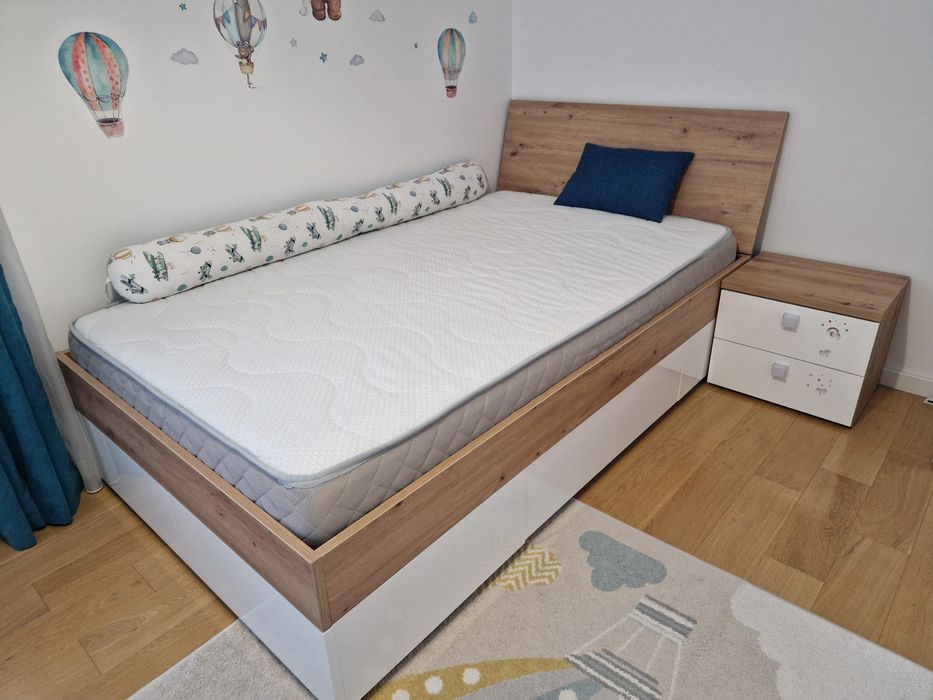 Pat dormitor cu sertare +noptiera 120x200