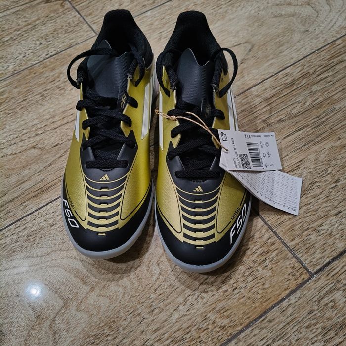 Ghete fotbal adidas F50 League Messi TF - De aur