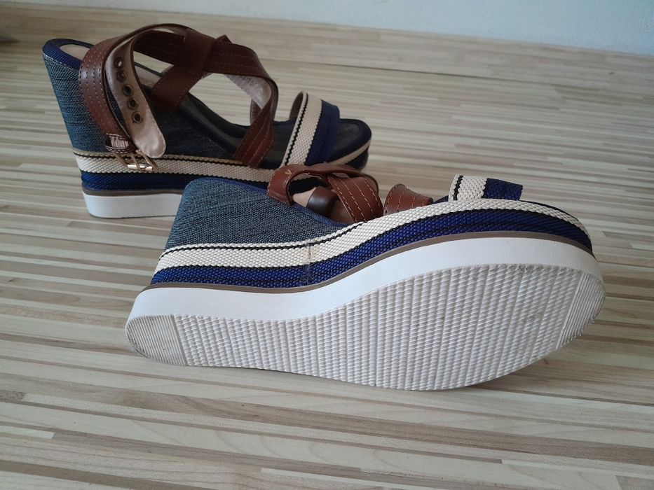 Sandale dama din material blugi