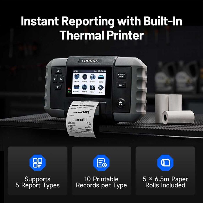 TOPDON BT600 Plus 12/24V професионален тестер за акумулатори