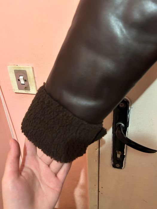 Женско, кафяво, кожено яке