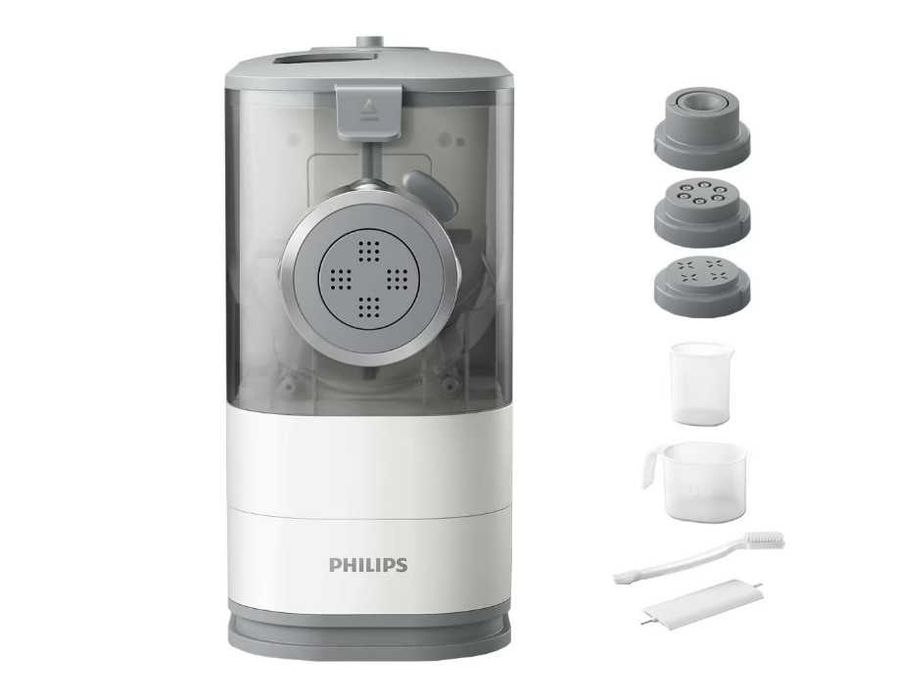Masina de paste si taitei Philips Viva Collection HR2345/19, 150W, 4 discuri de modelare, complet automat, Alb