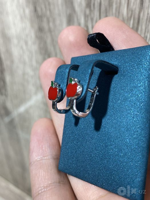 Серебряное 925 Детские серьги ,Kumush 925 yosh bolaga zirak