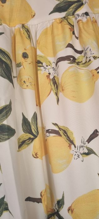 Rochie lunga cu imprimeu de lamai