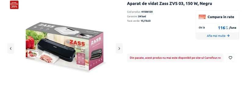 Aparat de vidat Zass