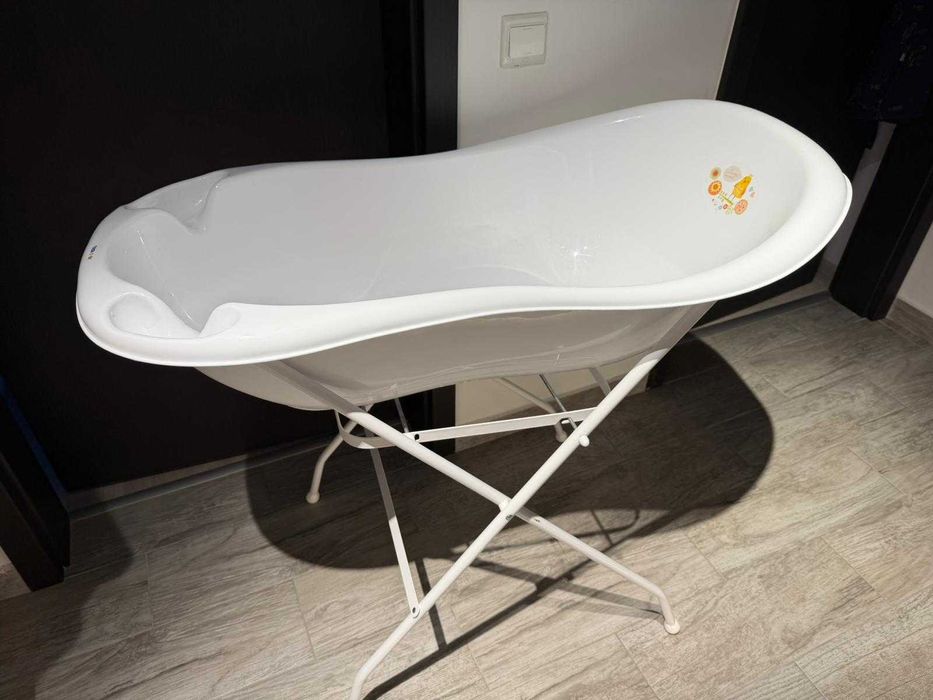 Set Cadita Folk 102cm cu Suport metalic si Suport Anatomic Alb