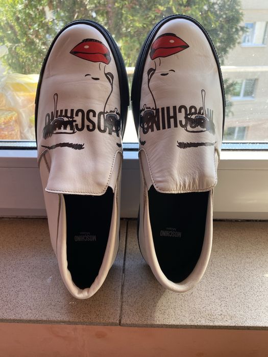 Pamtofi Moschino Milano, originali, piele naturala , model Pop-art