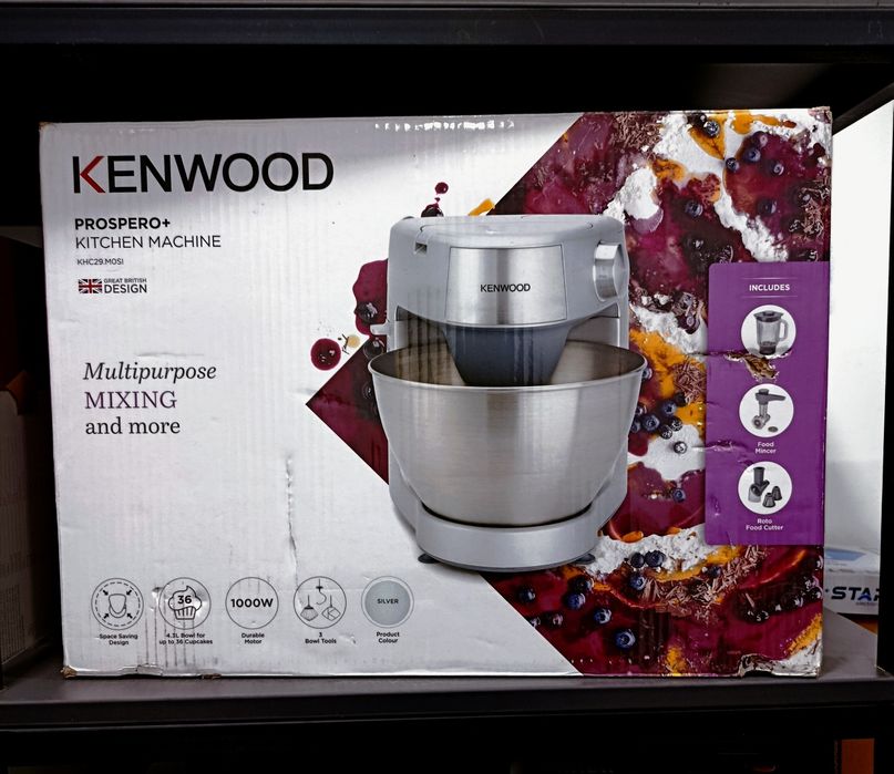 Kenwood Prospero+ KHC29.M0SI – 1000W, 4.3L, Миксер + Мясорубка + Насад