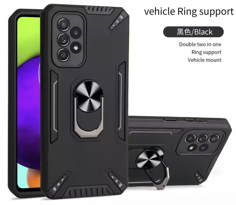 Husa Samsung A13/A23/A33/A34/A35/A55/A25 Rezistenta Placuta Inel Neagr