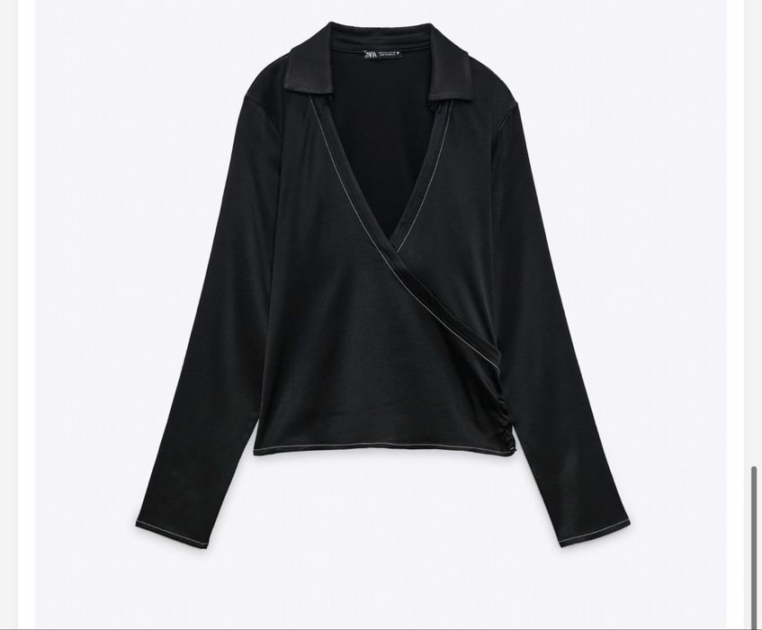Bluza neagra Satin Zara M. Noua cu eticheta