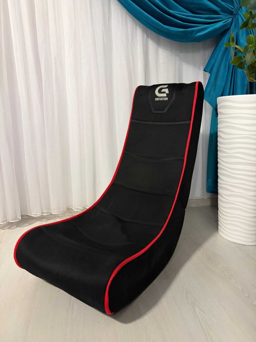Fotoliu gaming Genator, cu sistem boxe integrat, Negru/Roșu