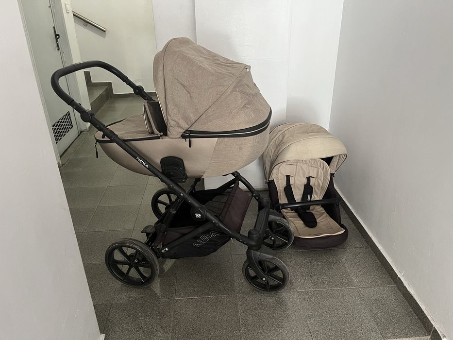 Бебешка количка 2 в 1 Riko Nesa (цвят Pearl Pink / Beige)