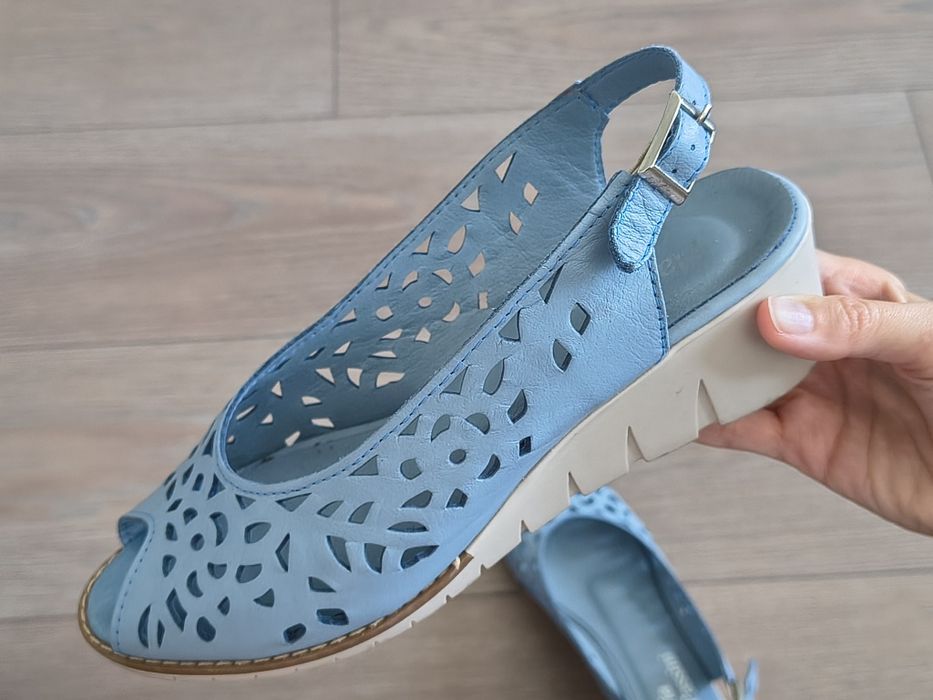Sandale Otter bleu piele naturală
