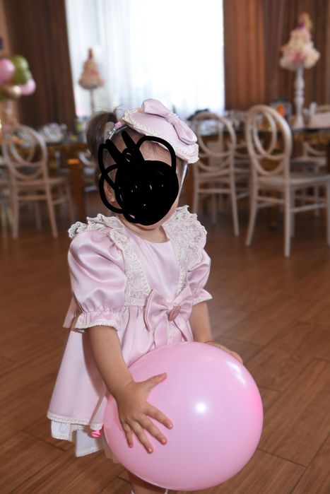 Rochiță roz pudra pentru eveniment 12-18 luni