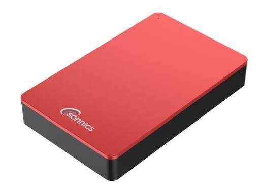 Hard disk extern portabil,SONNICS ,4TB,rosu,gri și albastru,sigilat