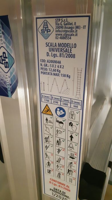 Scăra profesională din aluminiu STP 4 , 5 sau 6 trepte