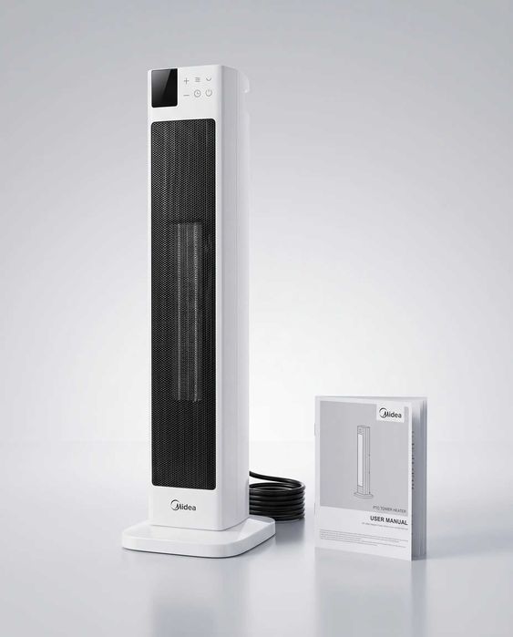 Midea NTH20-22GR(WH) – Aerotermă ceramică PTC 2000 W, telecomandă, ECO, timer 24H