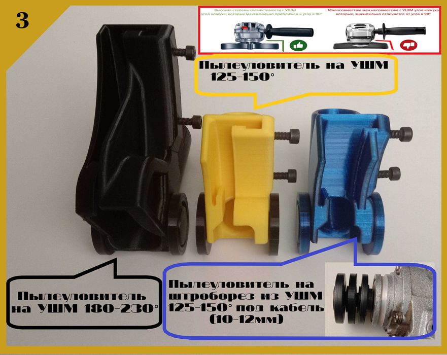 Пылеуловители, пылеотводы для перфоратора, дрели, ушм, болгарки.