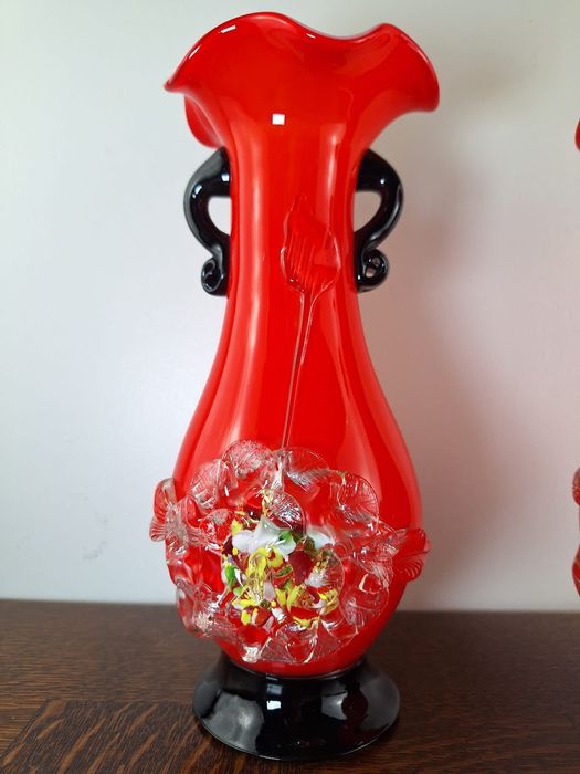 Винтаж, парные вазы. Муранское стекло.