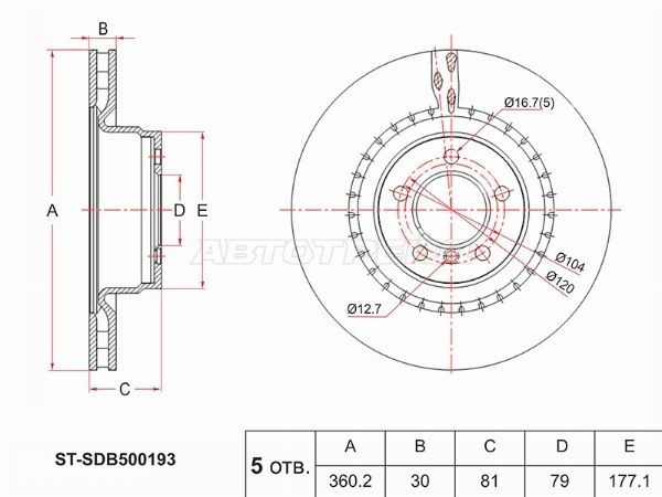 Диск тормозной Land rover Range rover