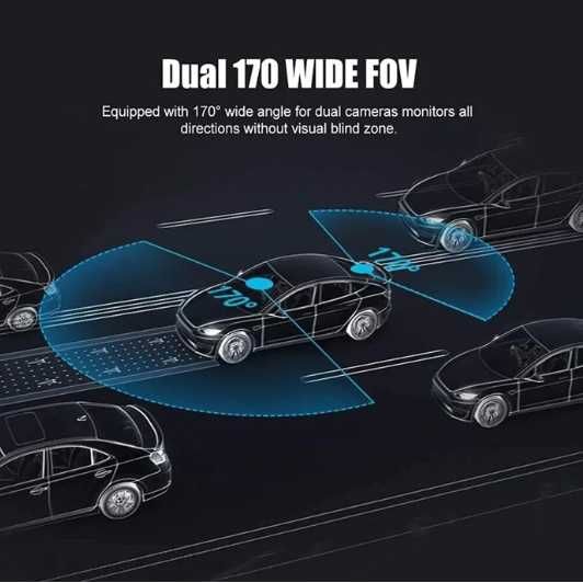 Camera DVR Frontala + interior + spate Full HD de 4"