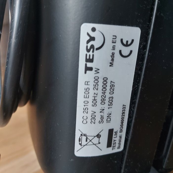 Tesy, електрически маслен радиатор, 10 ребра, 2500 W - черен