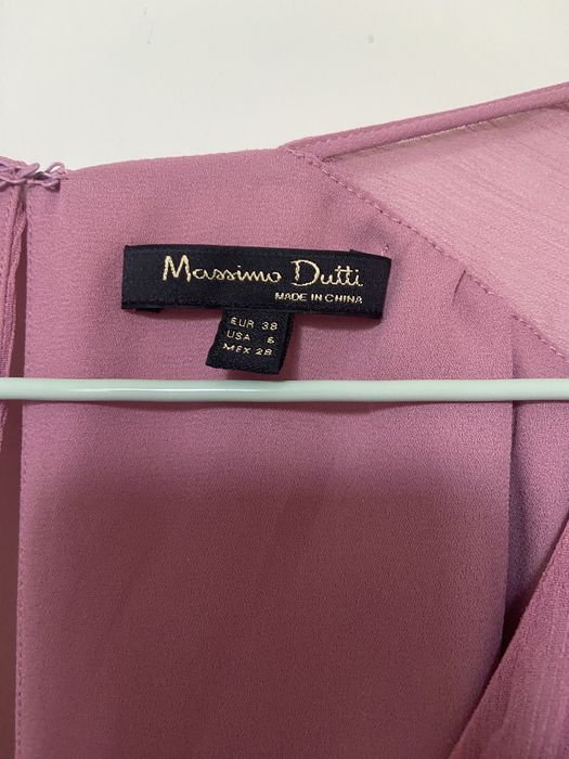 Официална рокля Massimo Dutti в цвят пепел от рози/розово